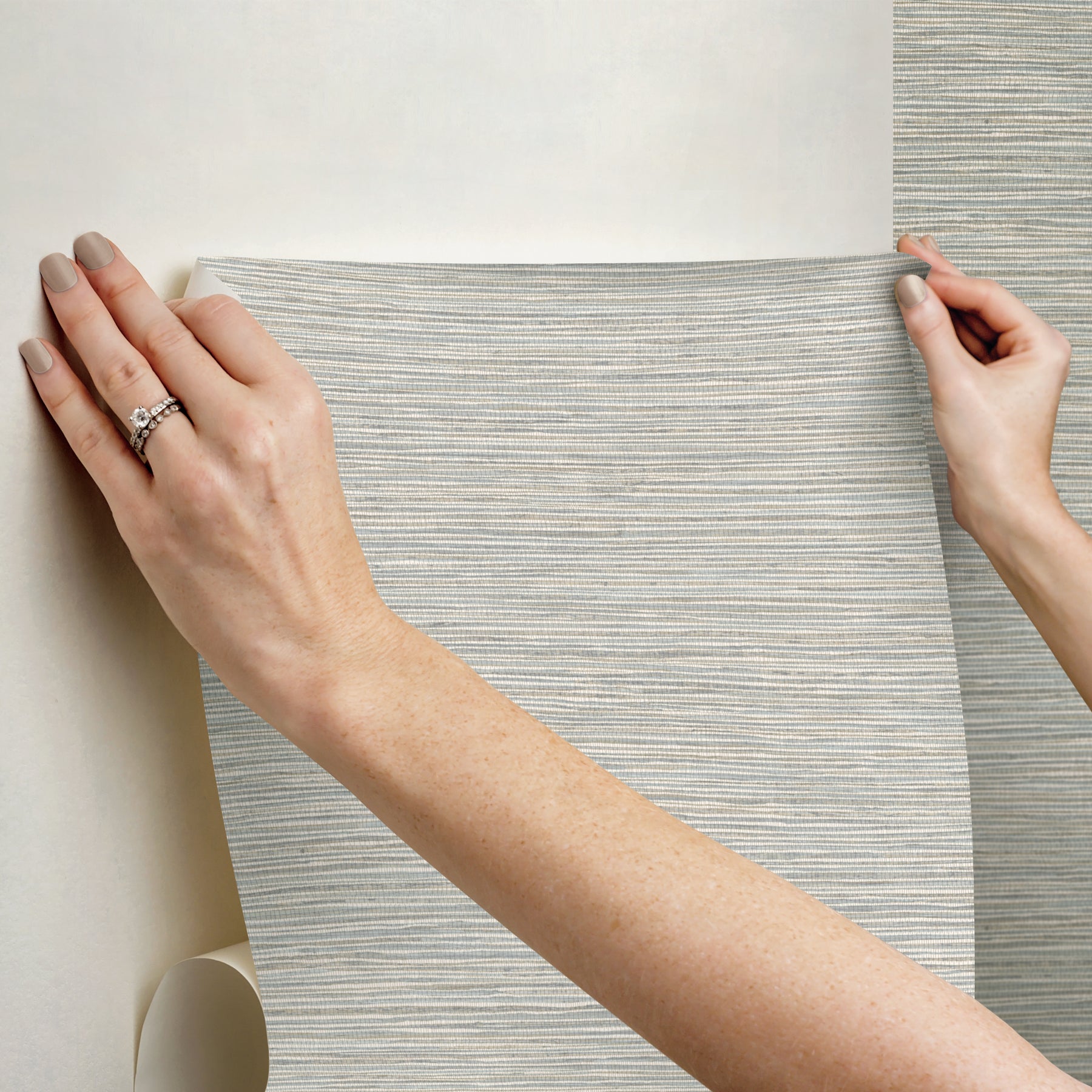 Dimensional Grasscloth Peel and Stick Wallpaper - how to stick
