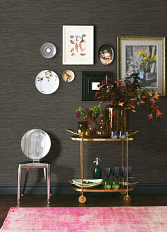 Dimensional Grasscloth Peel and Stick Wallpaper in a room setting