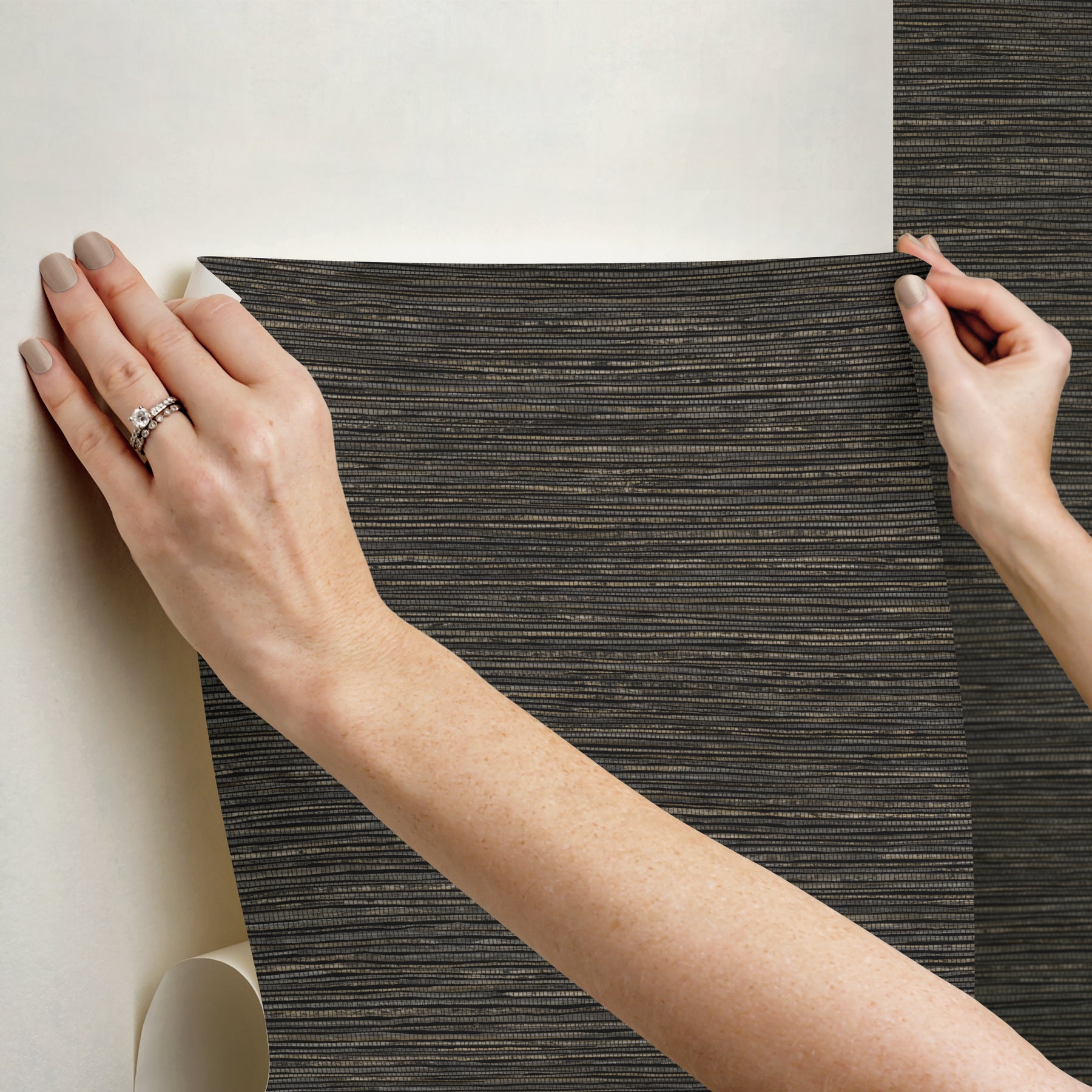 Dimensional Grasscloth Peel and Stick Wallpaper - how to stick