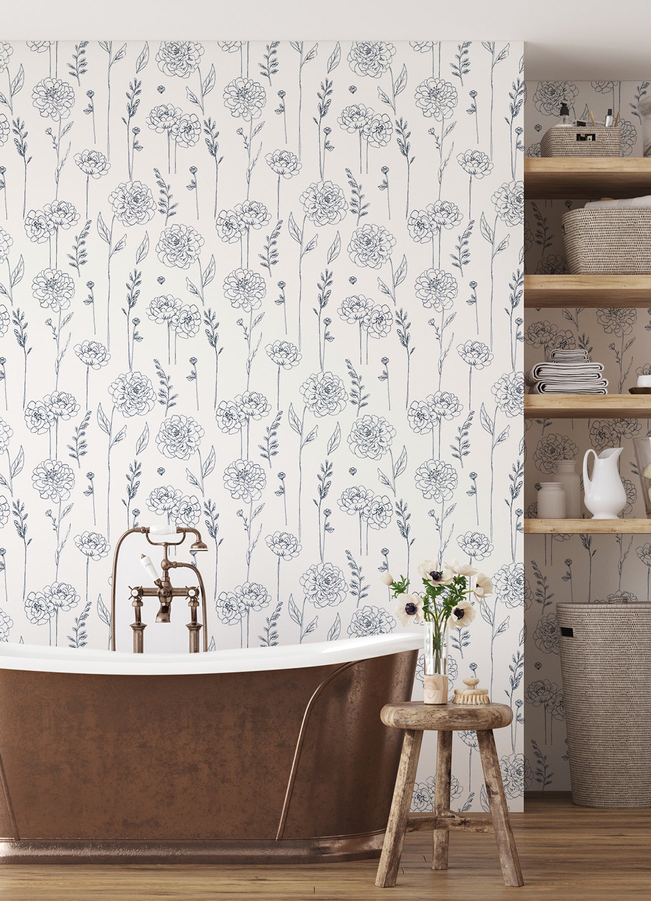 Maisey Peel & Stick Wallpaper in a room setting