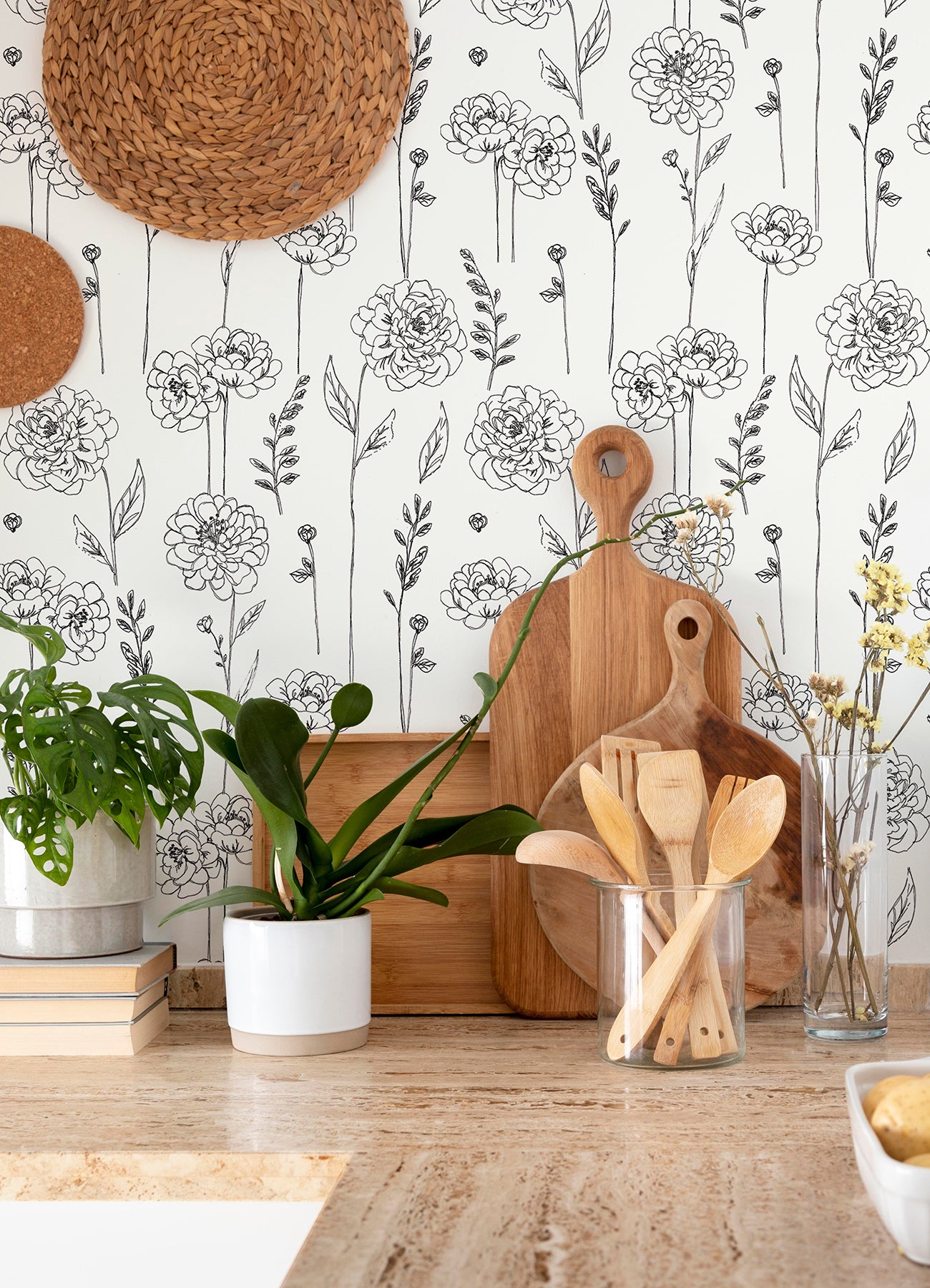 Maisey Peel & Stick Wallpaper in a room setting