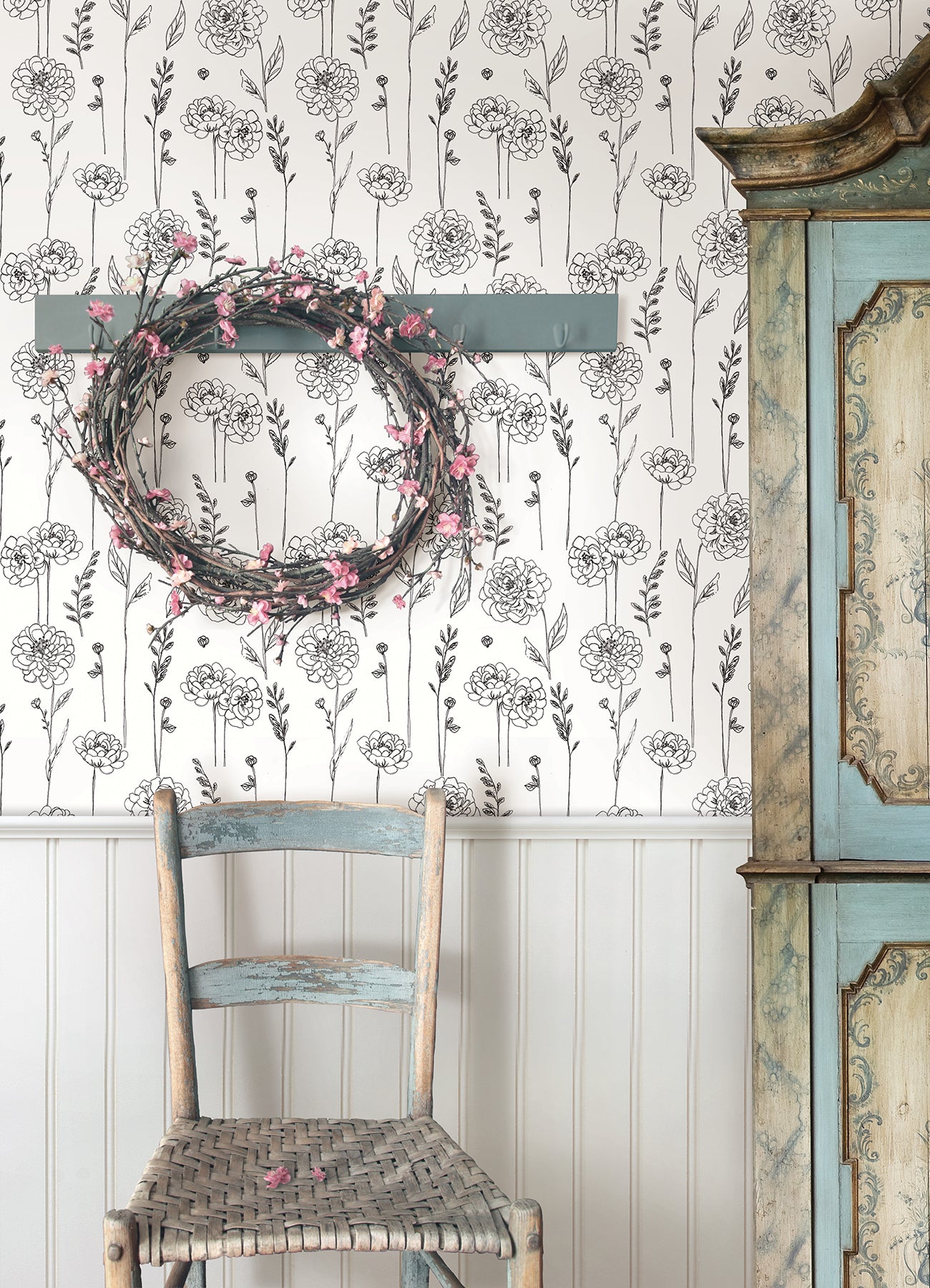 Maisey Peel & Stick Wallpaper in a room setting