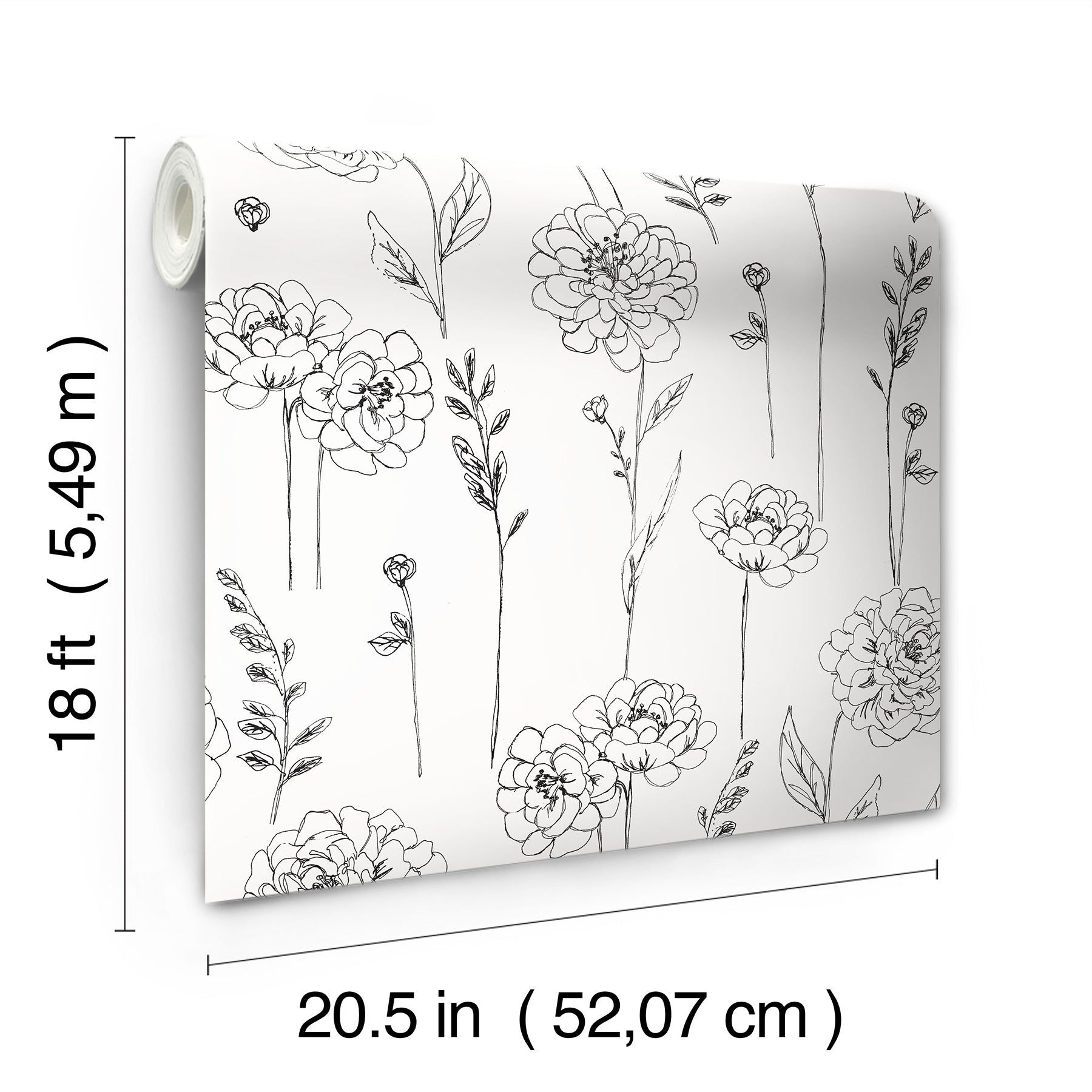 Maisey Peel & Stick Wallpaper - dimensions