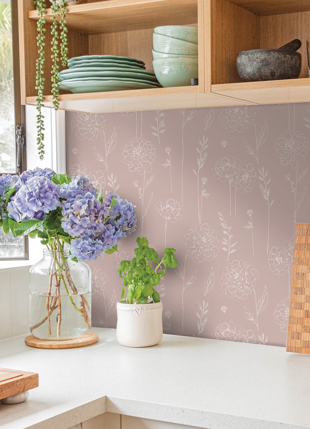 Maisey Peel & Stick Wallpaper in a room setting