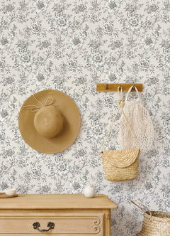 Winifred Peel & Stick Wallpaper in a room setting
