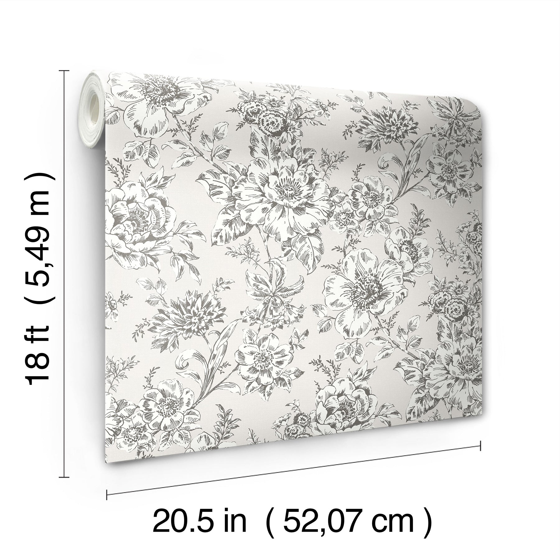 Winifred Peel & Stick Wallpaper - dimensions