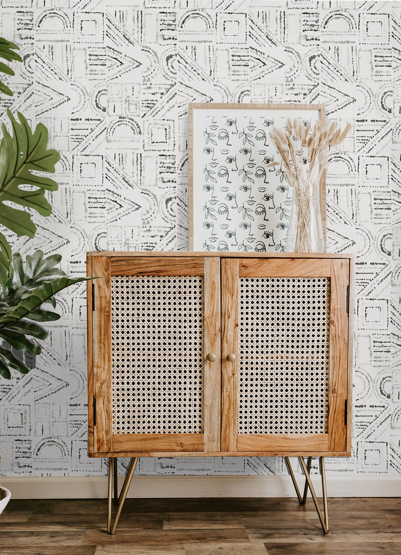 Brisbane Peel & Stick Wallpaper in a room setting