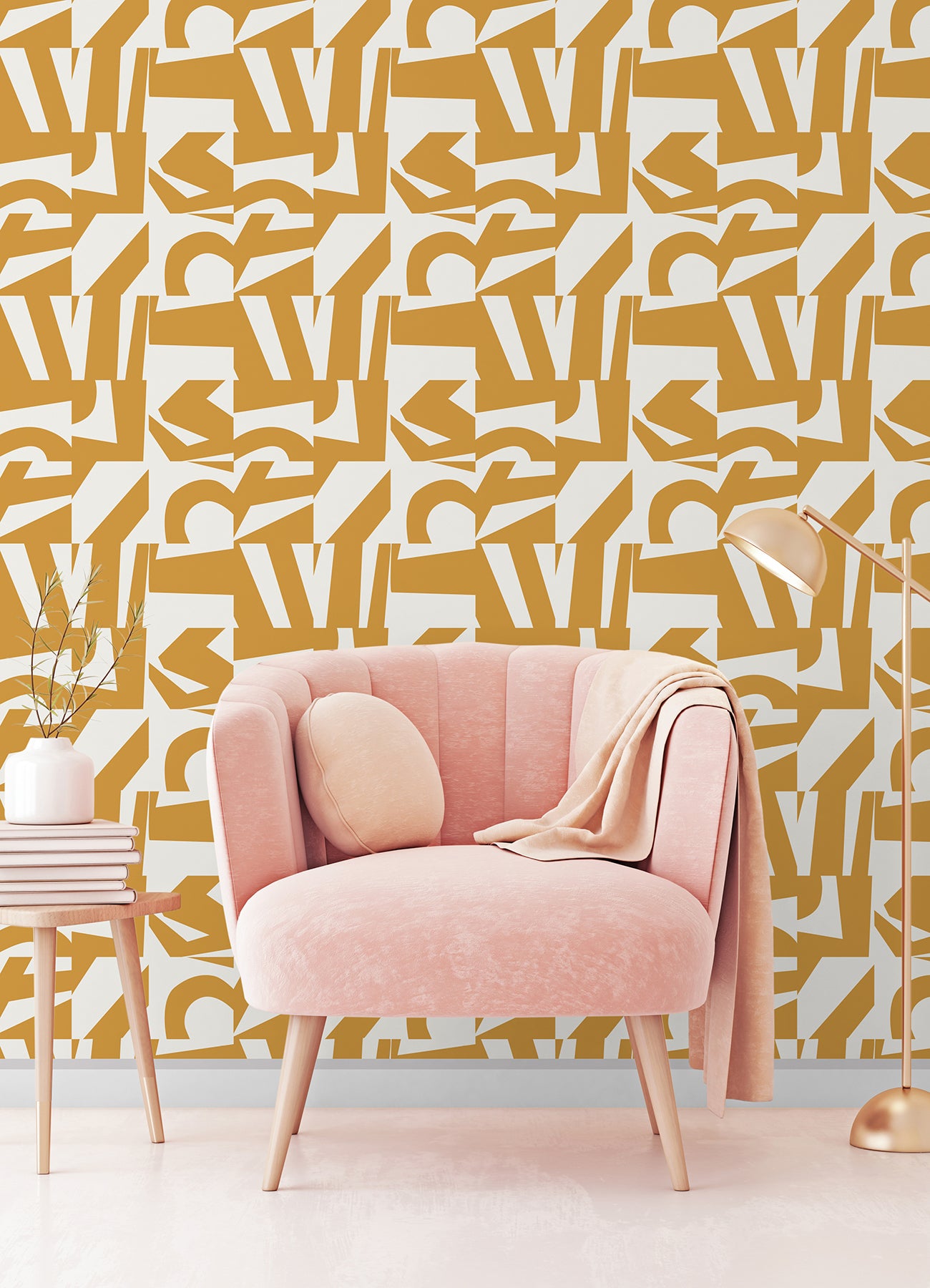 Emily Peel and Stick Wallpaper in a room setting