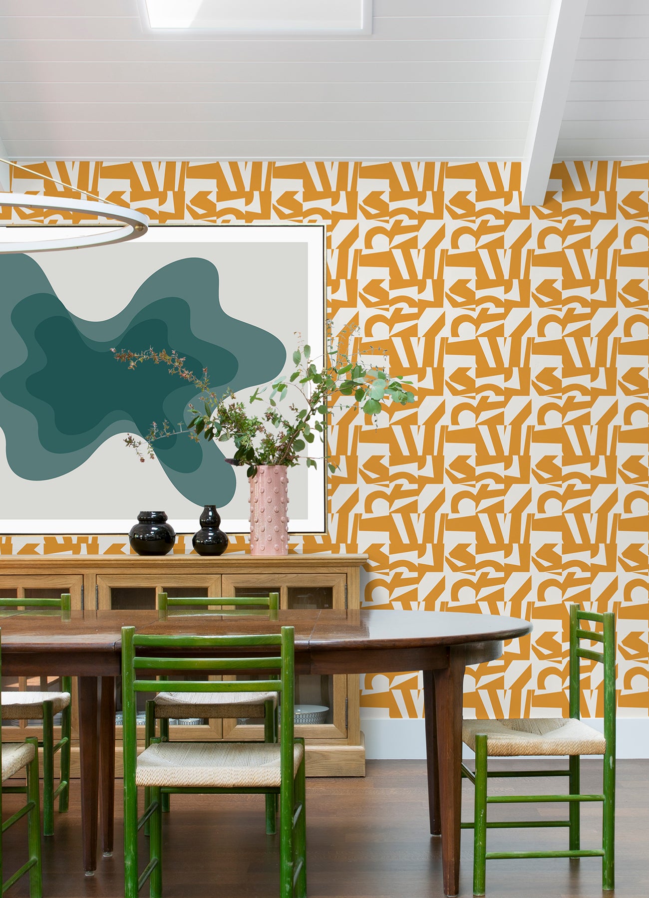 Emily Peel and Stick Wallpaper in a room setting