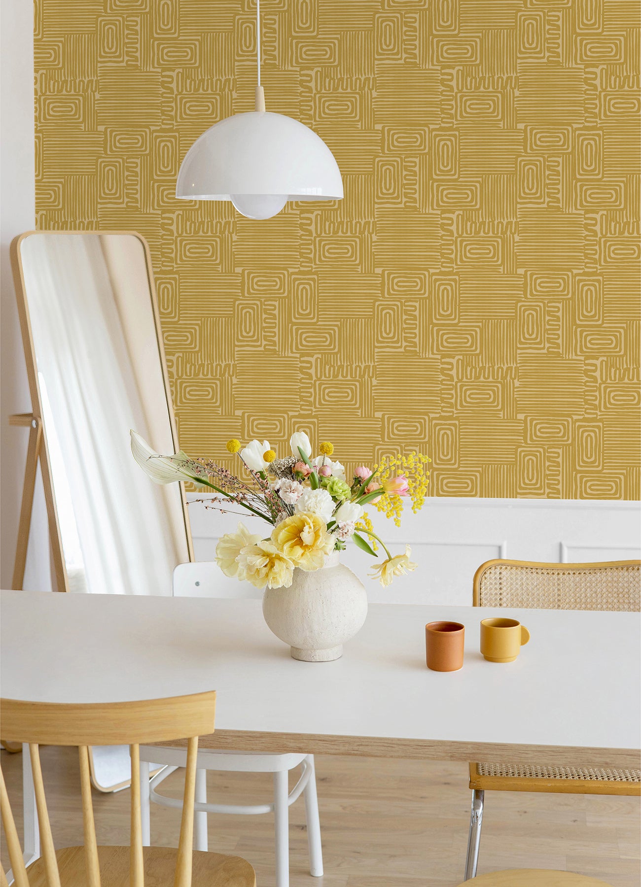Emily Peel and Stick Wallpaper in a room setting
