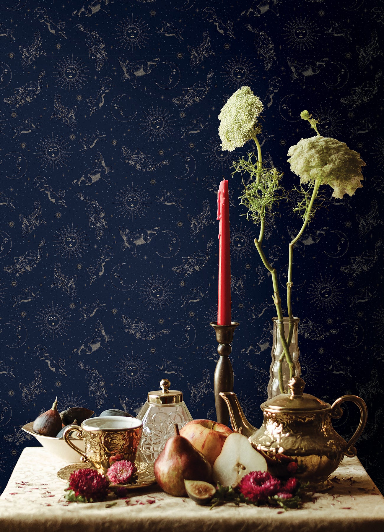 Zodiac Dreams Peel and Stick Wallpaper in a room setting