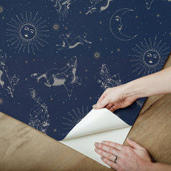 Zodiac Dreams Peel and Stick Wallpaper - peel and stick application