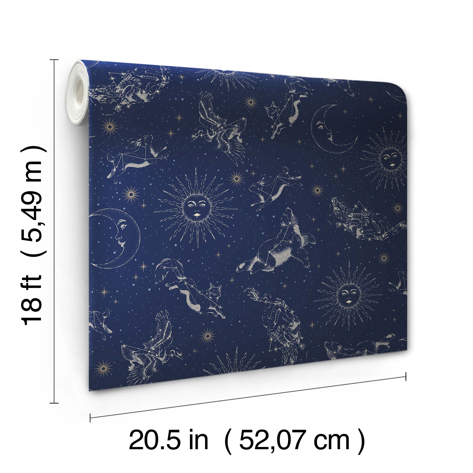 Zodiac Dreams Peel and Stick Wallpaper - dimensions
