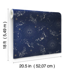 Zodiac Dreams Peel and Stick Wallpaper - dimensions