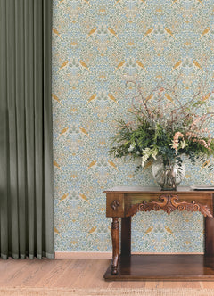 Garden Aviary Peel and Stick Wallpaper in a room setting