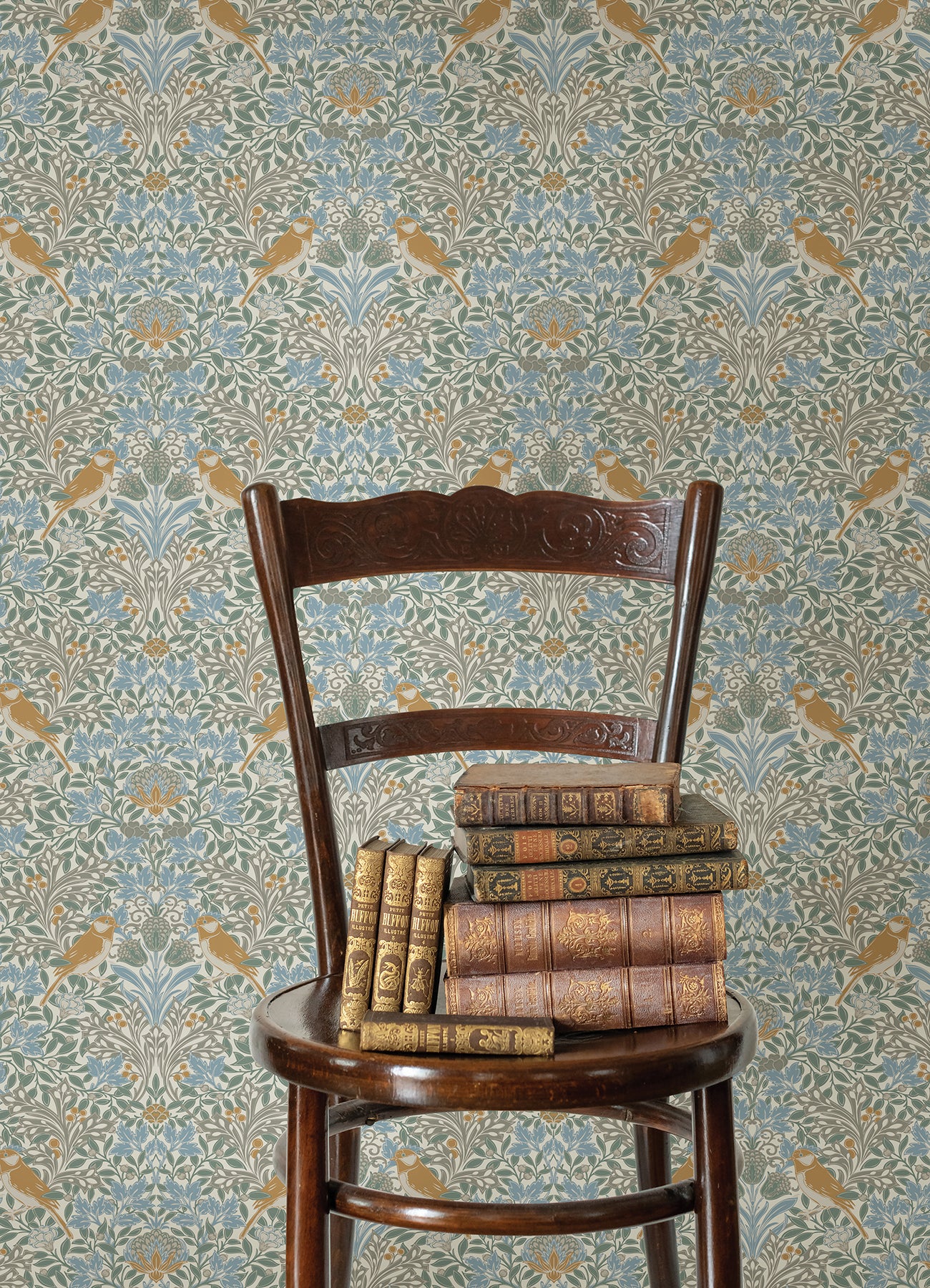 Garden Aviary Peel and Stick Wallpaper in a room setting