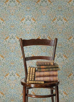 Garden Aviary Peel and Stick Wallpaper in a room setting