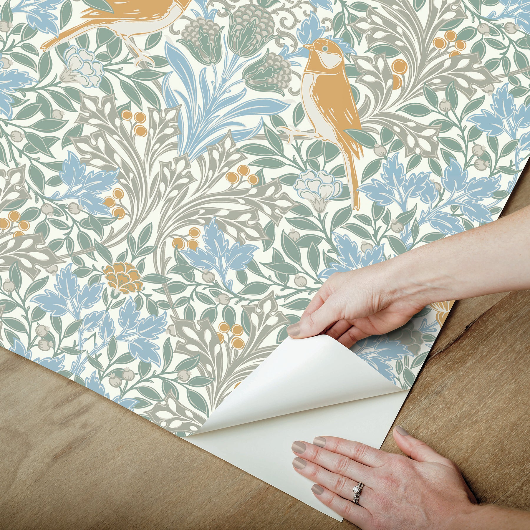 Garden Aviary Peel and Stick Wallpaper - how to peel