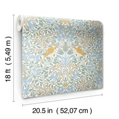 Garden Aviary Peel and Stick Wallpaper - dimensions