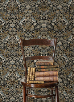 Garden Aviary Peel and Stick Wallpaper in a room setting