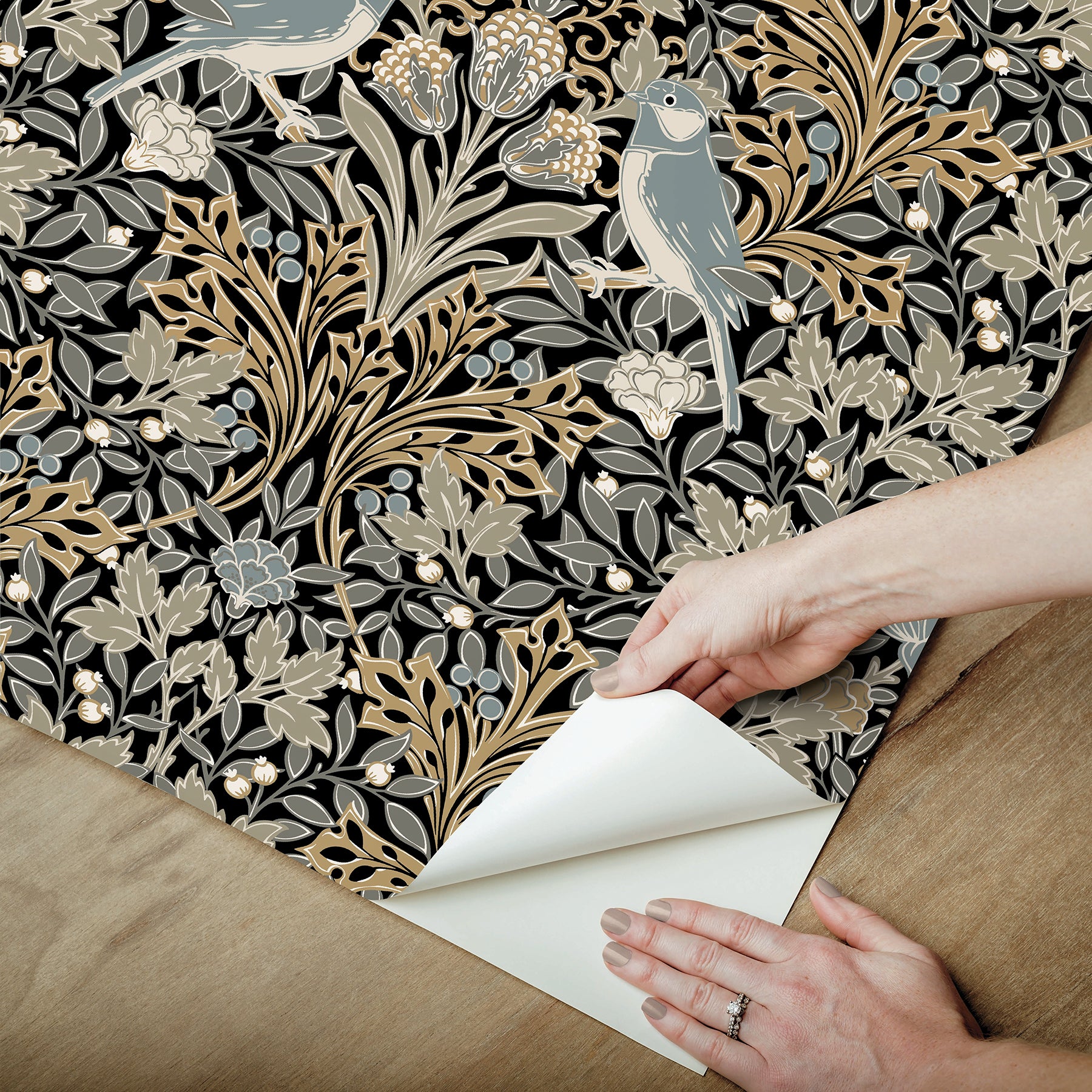 Garden Aviary Peel and Stick Wallpaper - how to peel