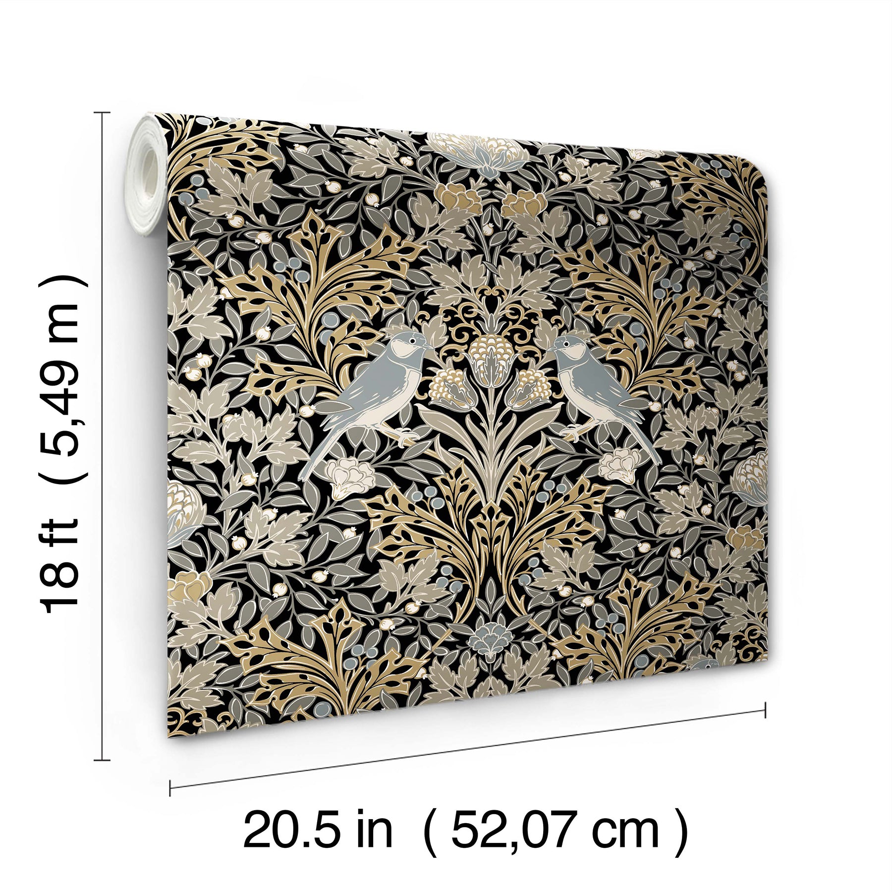 Garden Aviary Peel and Stick Wallpaper - dimensions