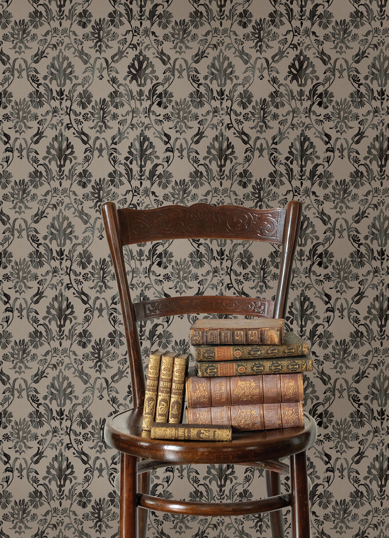 Blooming Damask Peel and Stick Wallpaper in a room setting