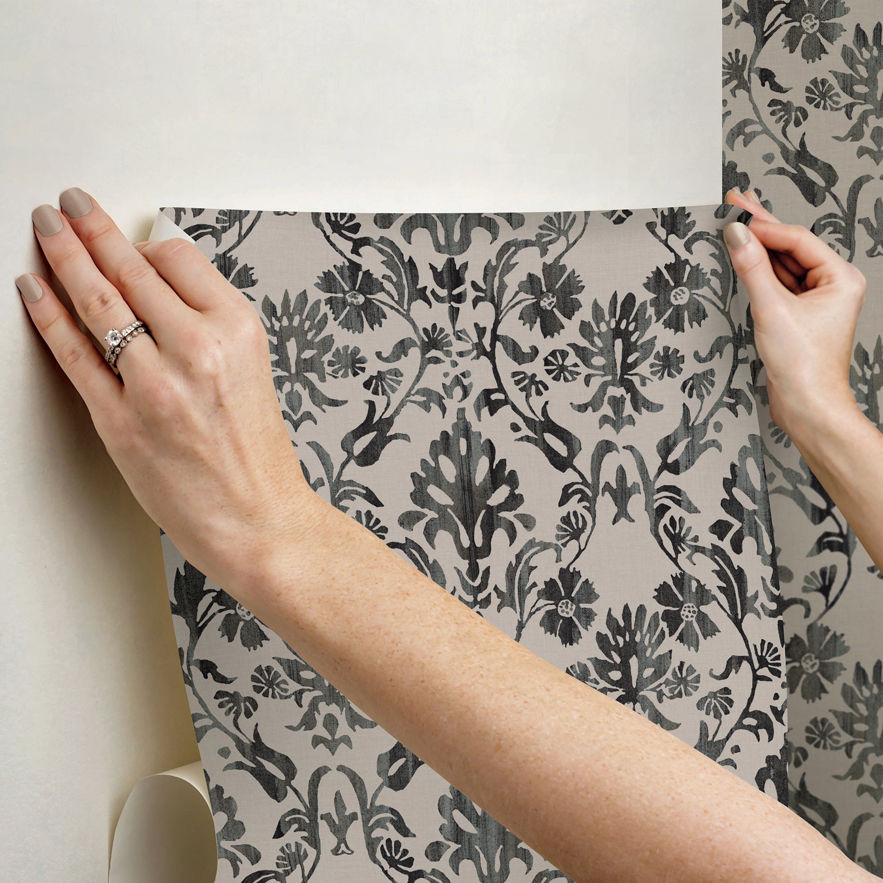 Blooming Damask Peel and Stick Wallpaper - how to stick