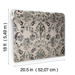 Blooming Damask Peel and Stick Wallpaper - dimensions