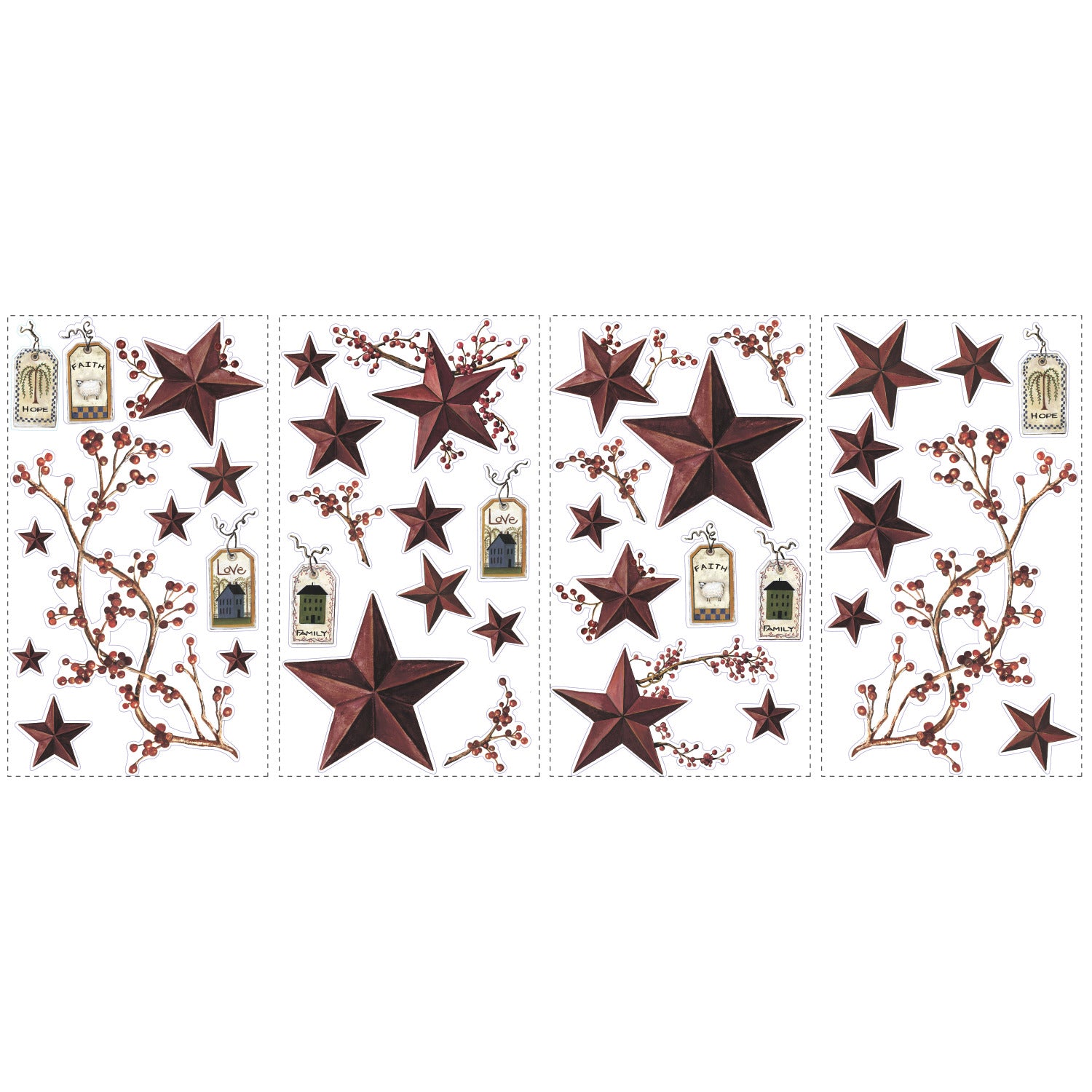 Country Stars & Berries Wall Decals by WallPops