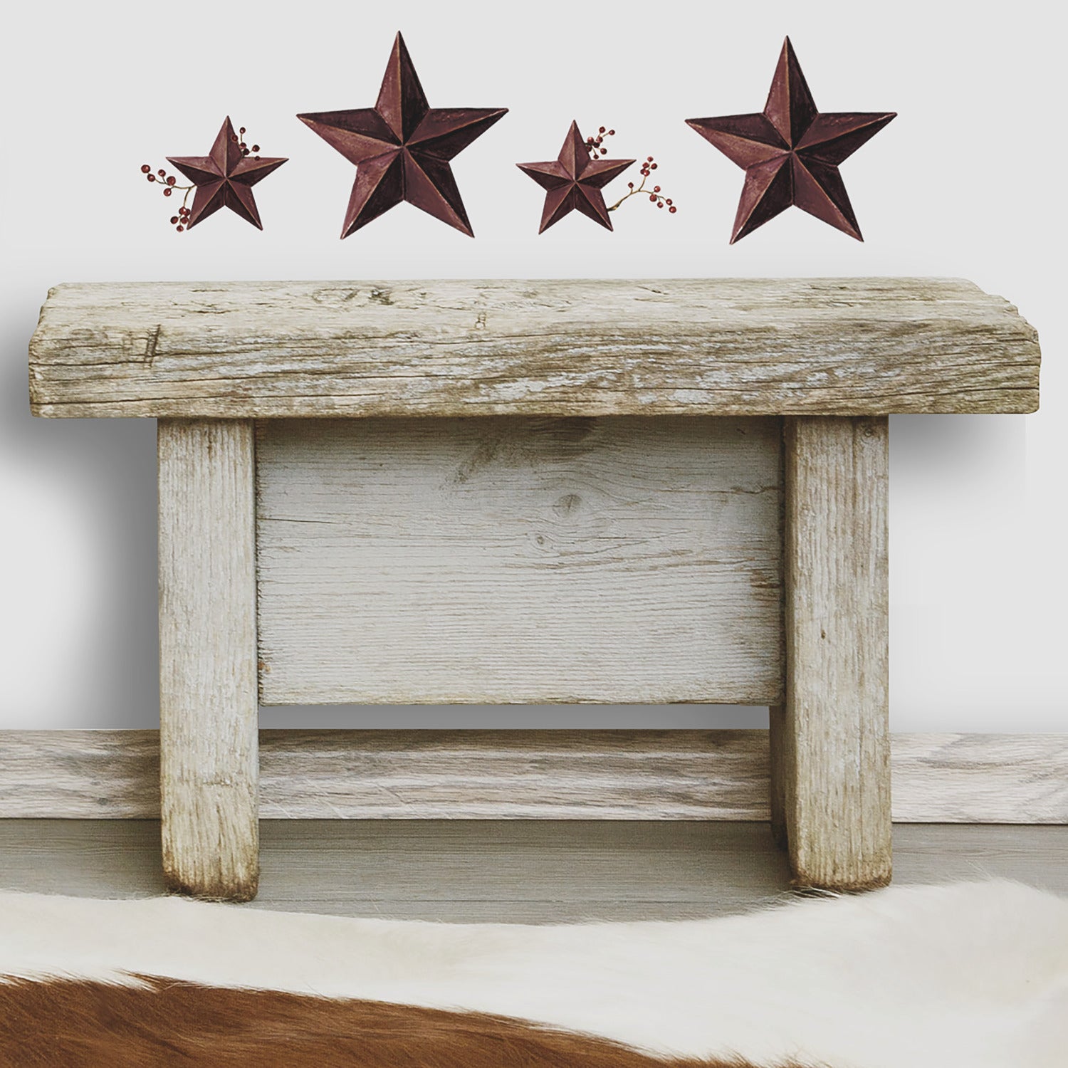 Country Stars & Berries Wall Decals in a room setting