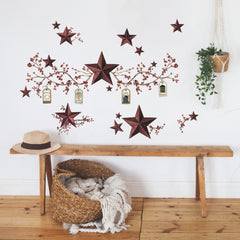Country Stars & Berries Wall Decals in a room setting