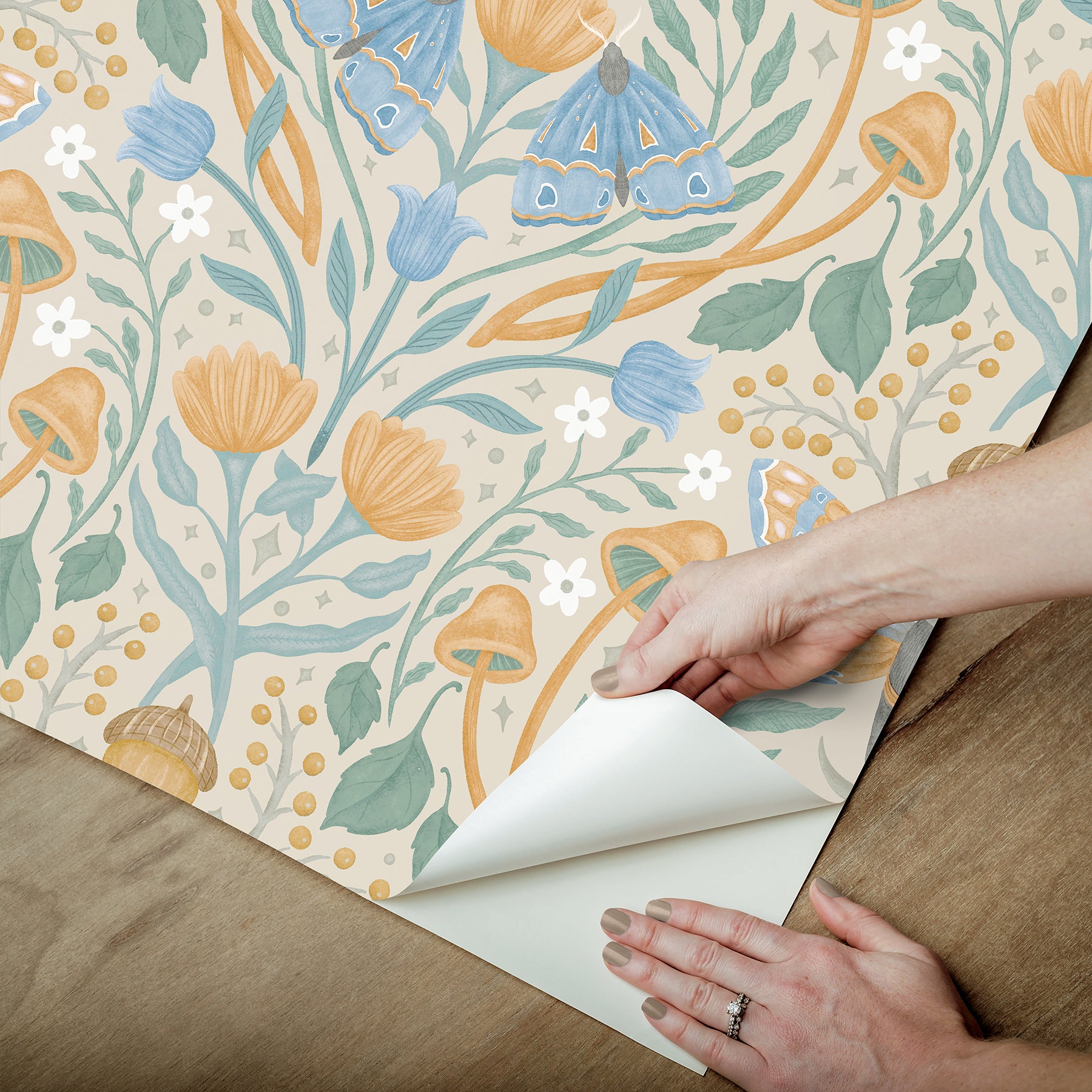 Enchanted Forest Damask Peel and Stick Wallpaper - how to peel