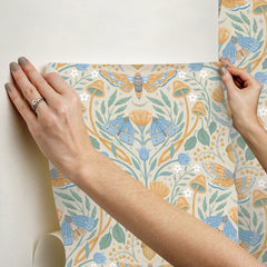 Enchanted Forest Damask Peel and Stick Wallpaper - how to stick