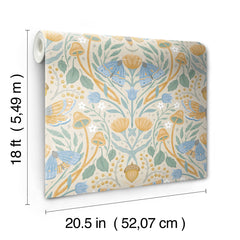 Enchanted Forest Damask Peel and Stick Wallpaper - dimensions