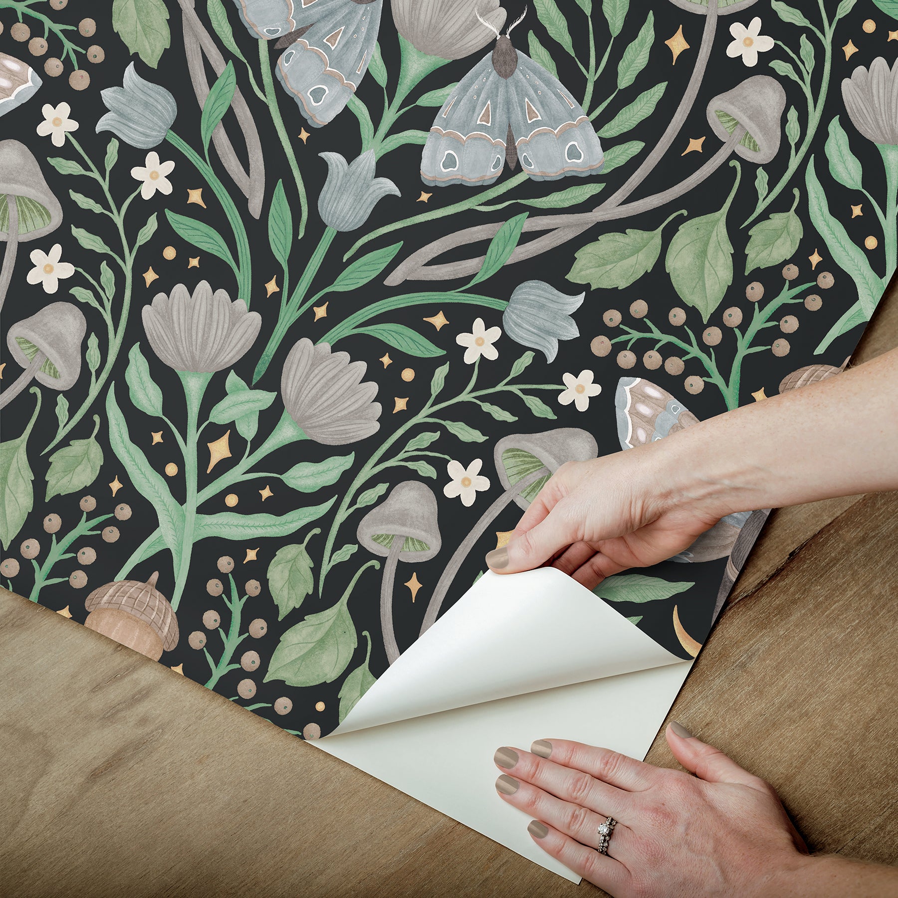 Enchanted Forest Damask Peel and Stick Wallpaper - how to peel