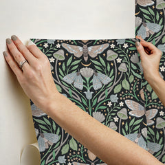 Enchanted Forest Damask Peel and Stick Wallpaper - how to stick