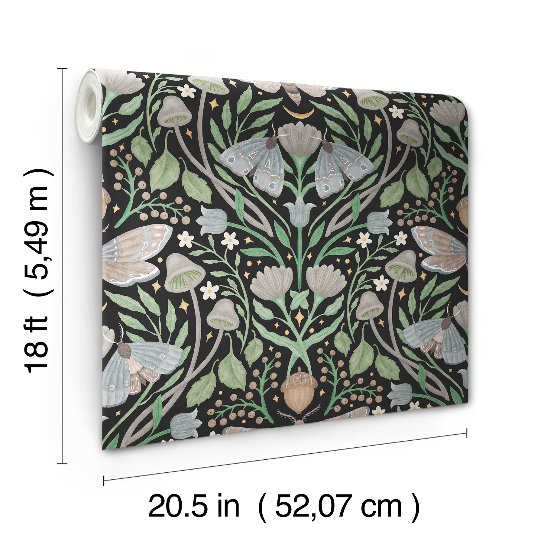 Enchanted Forest Damask Peel and Stick Wallpaper - dimensions