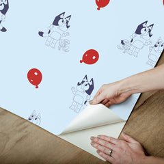 Bluey Keepy Uppy Peel and Stick Wallpaper - how to peel