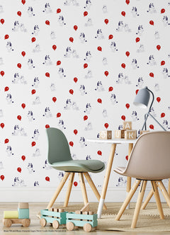 Bluey Keepy Uppy Peel and Stick Wallpaper in a room setting