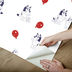 Bluey Keepy Uppy Peel and Stick Wallpaper - how to peel