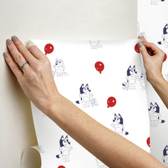 Bluey Keepy Uppy Peel and Stick Wallpaper - how to stick