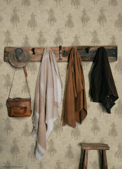 Yellowstone Stockman Silhouette P&S Wallpaper in a room setting