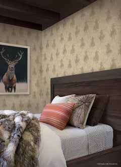 Yellowstone Stockman Silhouette P&S Wallpaper in a room setting