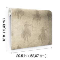 Yellowstone Stockman Silhouette P&S Wallpaper - dimensions