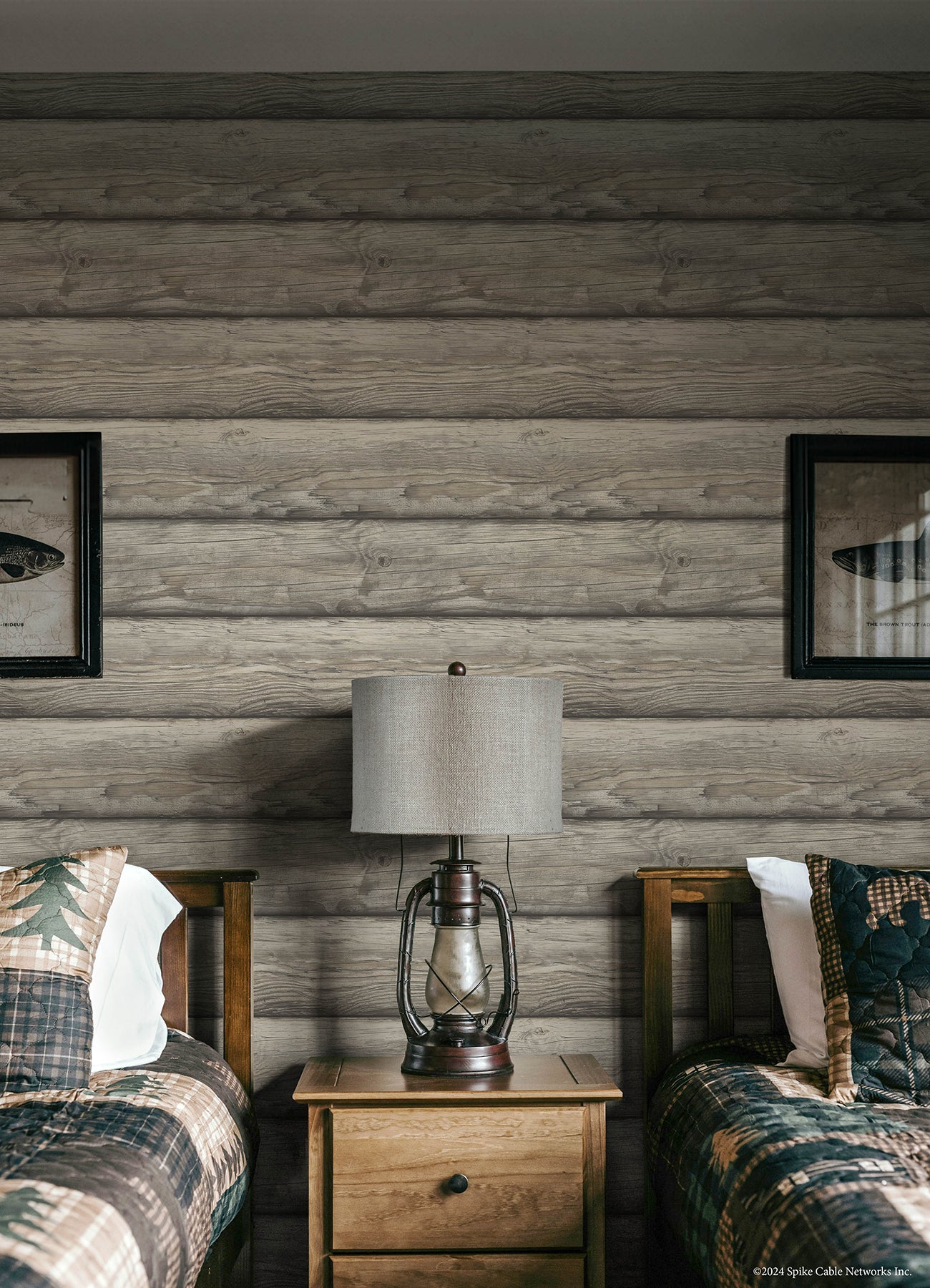 Yellowstone Bunkhouse P&S Wallpaper in a room setting