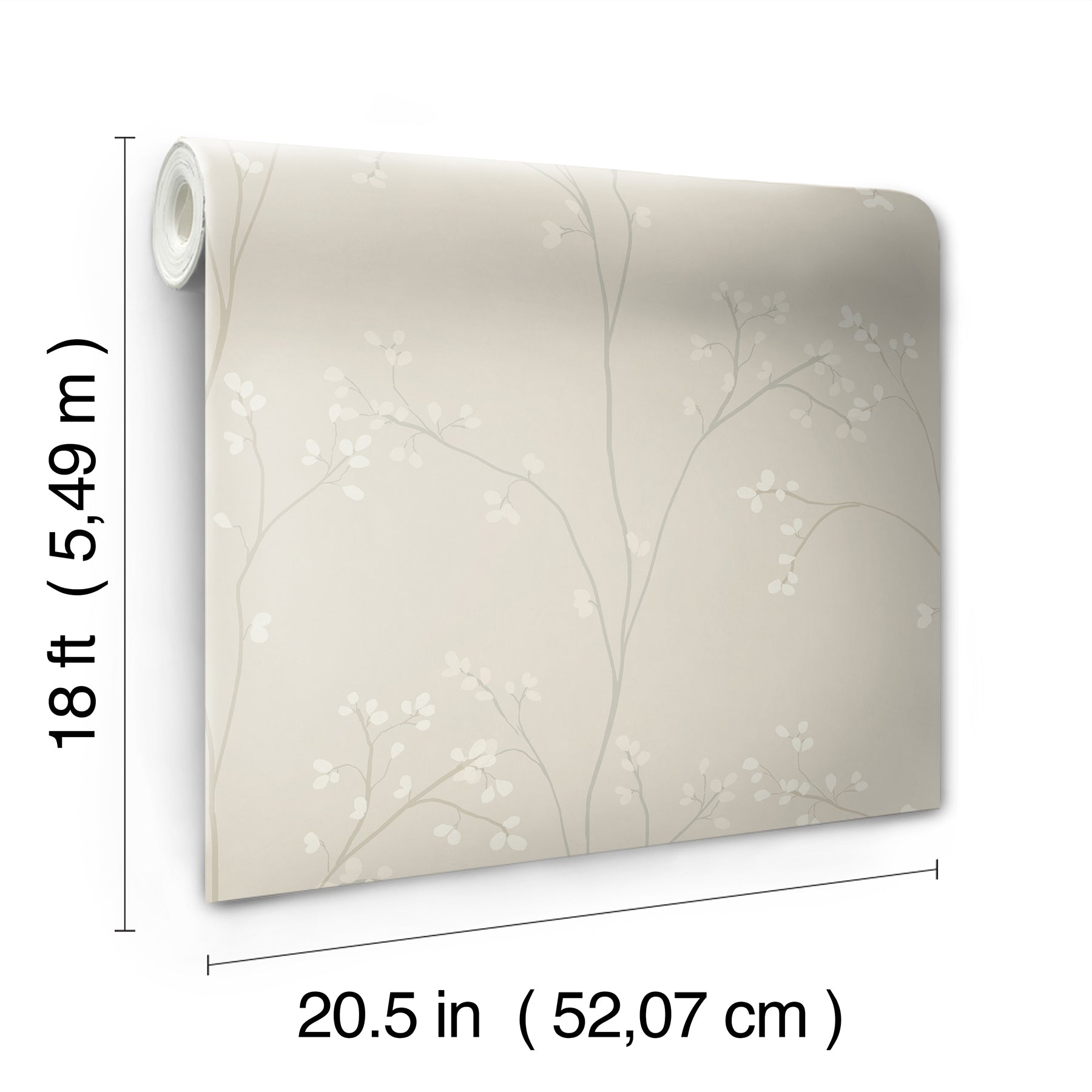Blossom Stripe Black Peel & Stick Wallpaper - dimensions