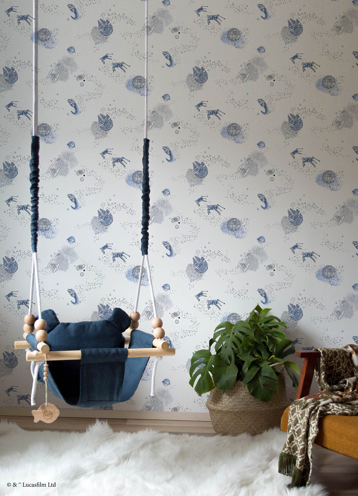 RMK12815PL peel and stick wallpaper in a room setting