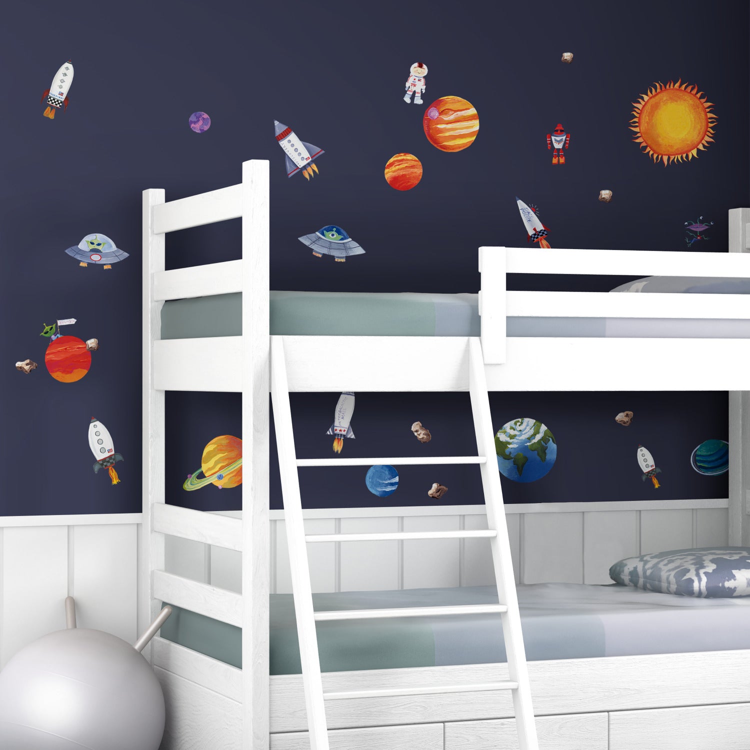 Outer Space Wall Decals in a room setting