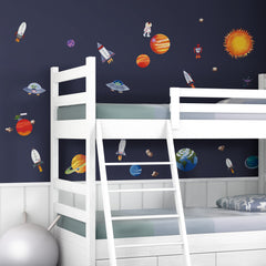 Outer Space Wall Decals in a room setting